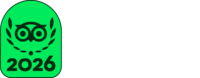 Tripadvisor TC Badge + Travelers’ Choice Left Aligned White - L logo